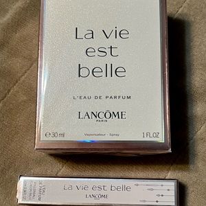 NEW Lancôme la vie est belle 1.0 spray (reg $77) and 0.34 rollerball (reg $31).